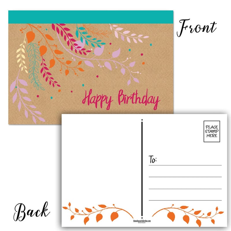 Stonehouse Collection 40 Assorted Happy Birthday Postcards - USA Made - 4 Fun Birthday Designs - 4" x 6" Postcards - Image 3